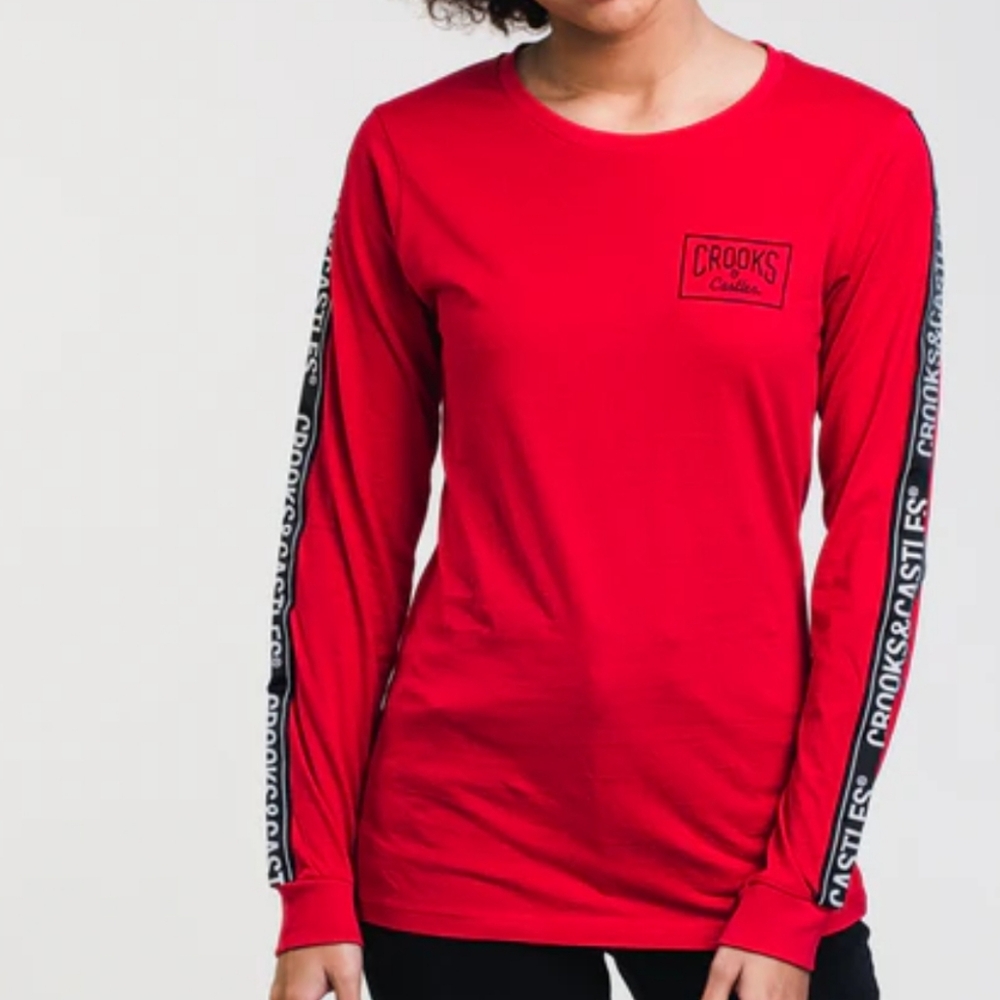 Crooks & Castles medium women's red‎ long-sleeved shirt